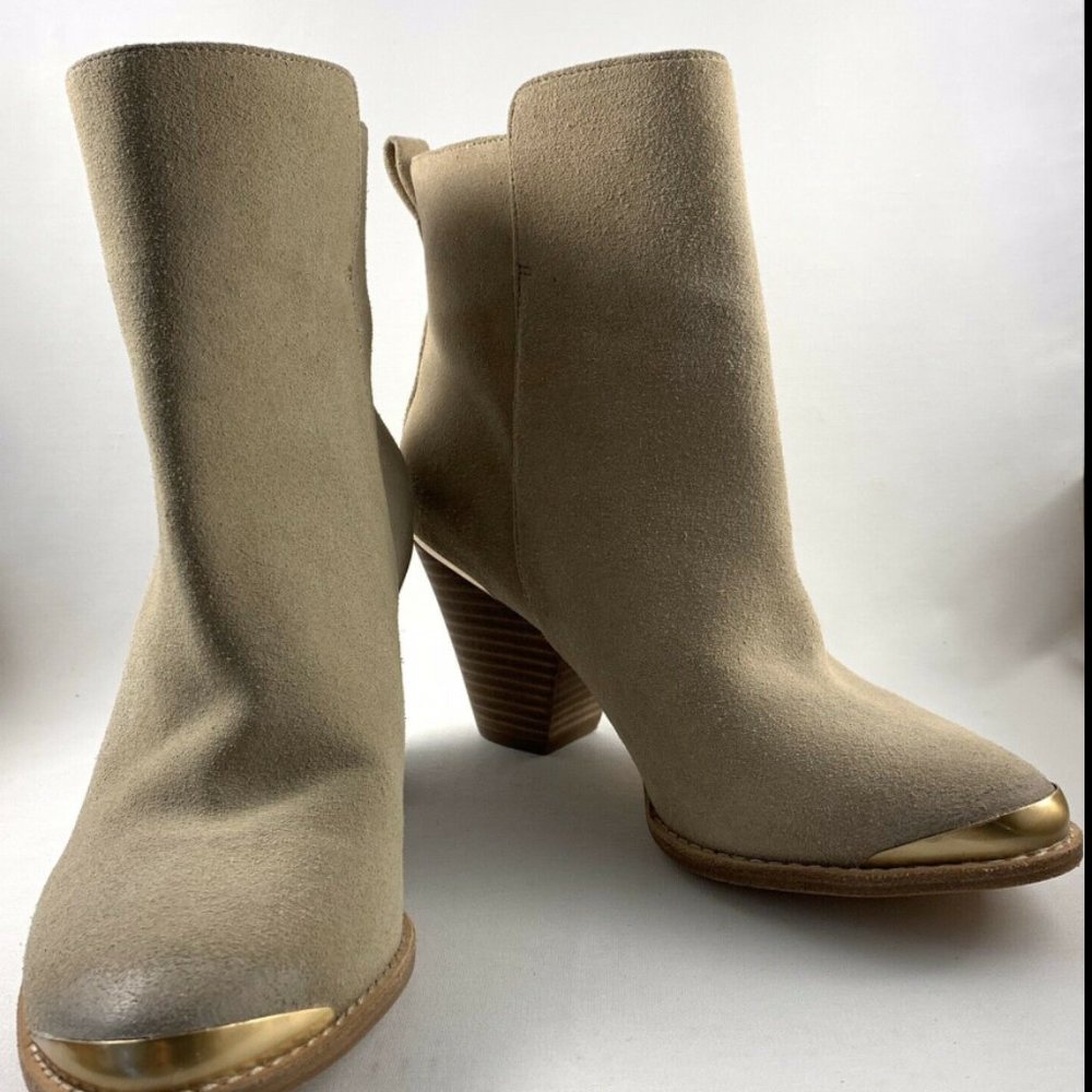 ELLA MOSS VICTORIA 2 Beige Suede Designer Boots